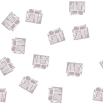 Test tube with certificate glyph vector seamless pattern イラスト素材