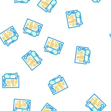 Test tube with certificate vector seamless pattern イラスト素材