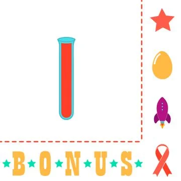 Test tube computer symbol 스톡 일러스트