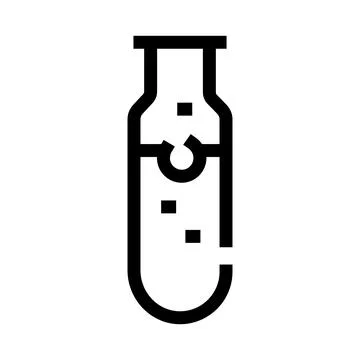 Test tube containing liquid and small bubbles illustrating chemical reaction Stock Illustration