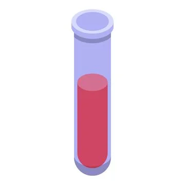 Test tube containing red liquid in laboratory setting Stock Illustration