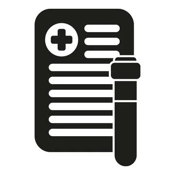 Test tube data icon simple vector. Medical clinic lab Stock Illustration