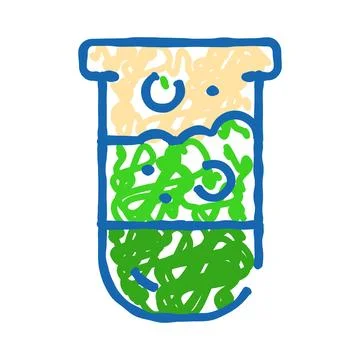 Test tube doodle representing science research and experiment 스톡 일러스트
