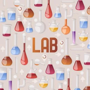 Test-tube flask pattern vector chemical glass test tubes filled with liquid for 스톡 일러스트