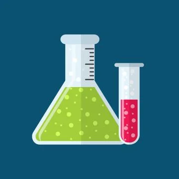 Test tube flat icon Illustrazione stock