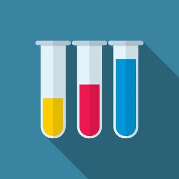Test tube flat icon Illustrazione stock