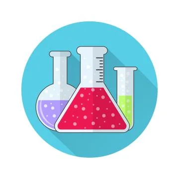 Test tube flat icon Illustrazione stock