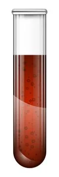Test tube flat outlined filled with blood Stock Illustration