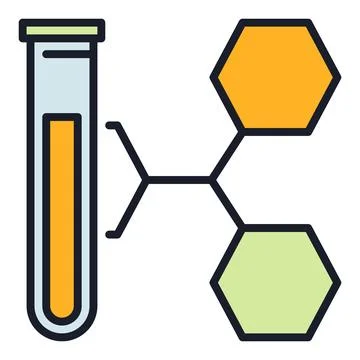 Test Tube with Formula vector Chemistry colored icon or design element Stock Illustration