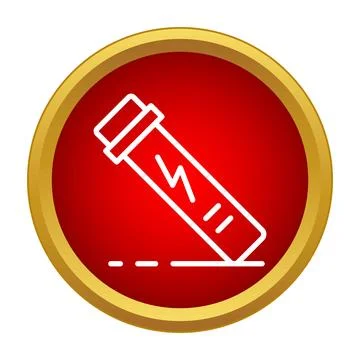 Test tube full of liquid with a lightning bolt symbol Stock Illustration