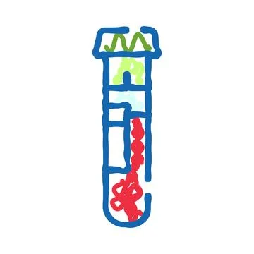 Test tube with genetic material extraction process 库存插图