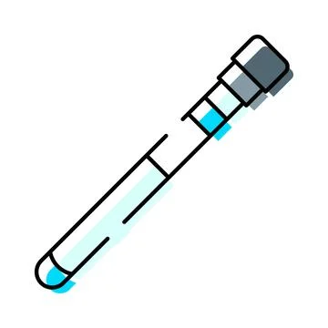 Test tube icon containing liquid for scientific analysis Stock-Illustration