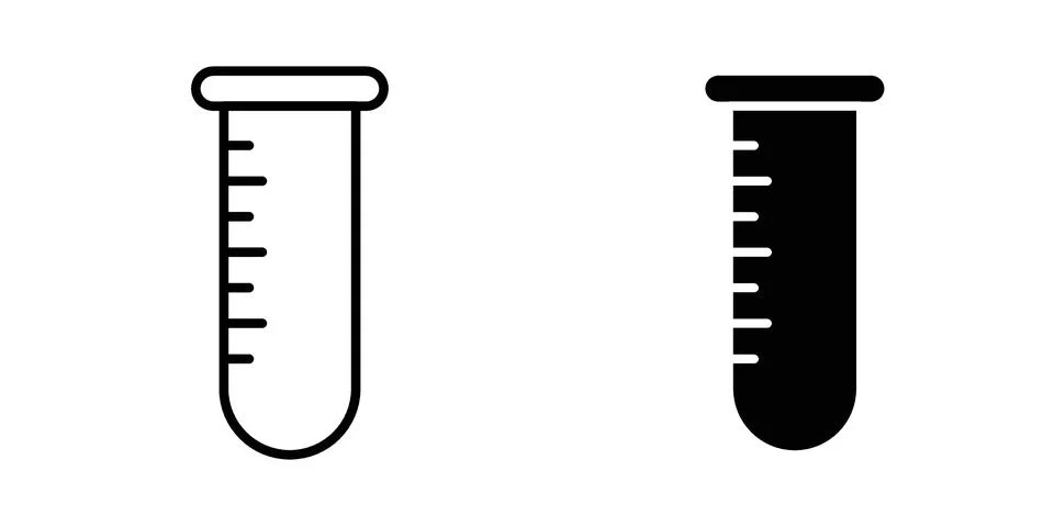 Test tube icon for design projects and web UI Ilustração Stock