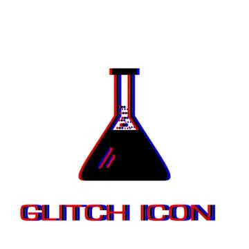 Test tube icon flat Illustrazione stock