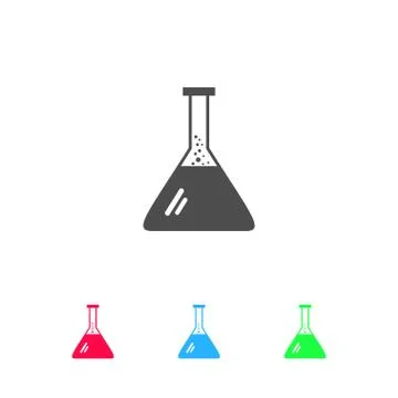 Test tube icon flat Stock Illustration