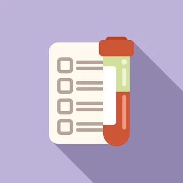 Test tube icon flat vector. Immune system Stock Illustration