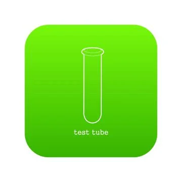 Test tube icon green vector 库存插图