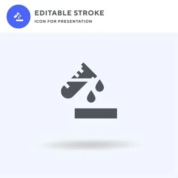 Test Tube icon vector, filled flat sign, solid pictogram isolated on white, l 스톡 일러스트