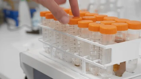 Test tube in a laboratory Stock Footage