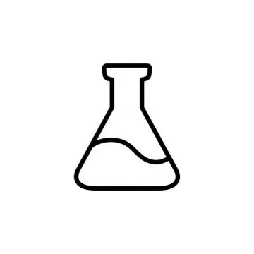 Test Tube Line Icon In Flat Style Vector. Black Flask Icon Vector Illustratio Stock Illustration