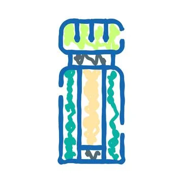 Test tube liquid container experimental research concept Stock Illustration