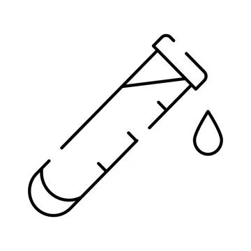 Test tube with liquid drop during scientific experiment Stock-Illustration