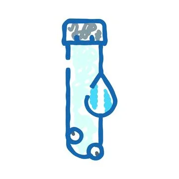 Test tube with liquid drop representing scientific analysis Stock Illustration