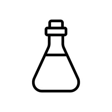 Test tube with liquid icon vector outline illustration Иллюстрация