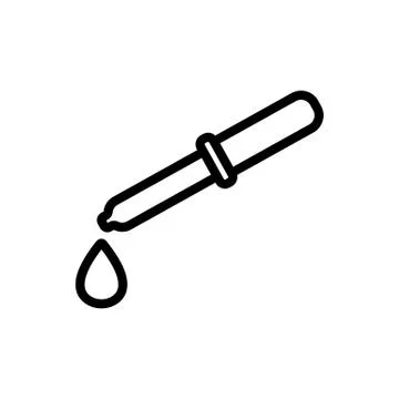 Test tube with liquid vector icon. Isolated contour symbol illustration Illustrazione stock