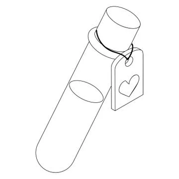Test tube of love elixir icon, isometric 3d style Illustrazione stock