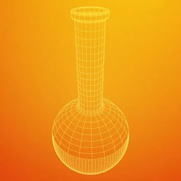 Test tube low poly wireframe mesh Stock Illustration