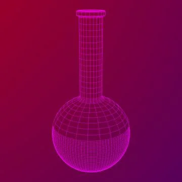 Test tube low poly wireframe mesh Stock Illustration