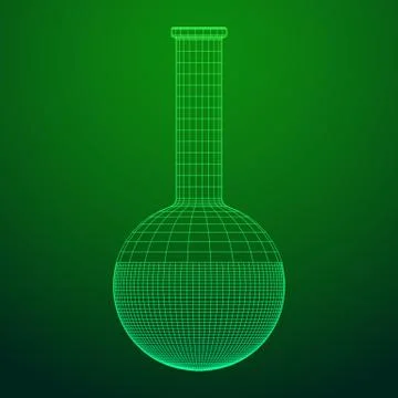 Test tube low poly wireframe mesh Stock Illustration