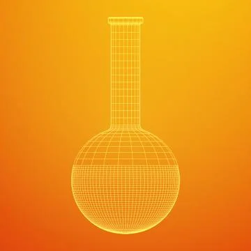 Test tube low poly wireframe mesh Stock Illustration