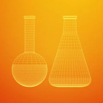 Test tube low poly wireframe mesh Stock-Illustration