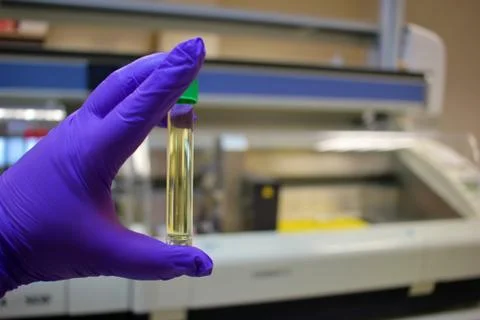 Test tube method analizing molecule research for genomic engineering Stock Photos