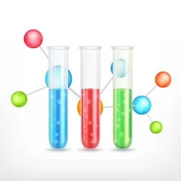 Test-tube with molecule Stock Illustration