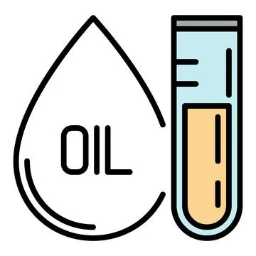 Test Tube with Oil Drop vector colored icon or symbol イラスト素材