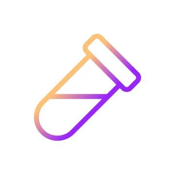 Test tube pixel perfect gradient linear ui icon Ilustração Stock