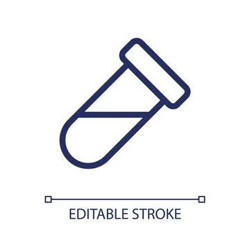 Test tube pixel perfect linear ui icon イラスト素材