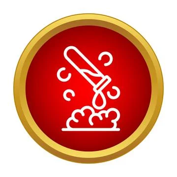 Test tube pouring liquid creating chemical reaction icon Illustrazione stock