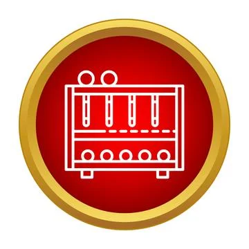 Test tube rack holding multiple laboratory samples icon Stockillustratie