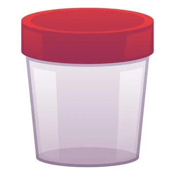 Test tube with red cap flat icon, blood, urine and stool laboratory analysis Stock Illustration