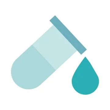 Test tube sample drop health care equipment medical flat style icon Stock Illustration
