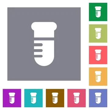 Test tube solid square flat icons 스톡 일러스트