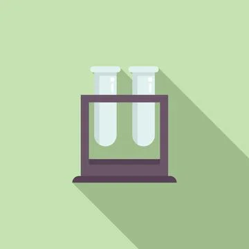 Test tube stand icon flat vector. Lab research イラスト素材