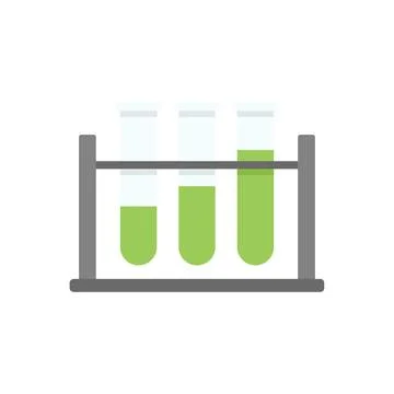 Test tube stand icon flat vector. Gmo food Ilustração Stock