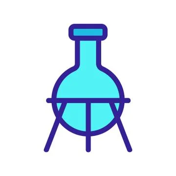 Test tube on the stand icon vector. Isolated contour symbol illustration Illustrazione stock