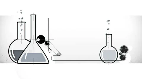 Test-tube symbols with graphic elements flat animation Stock Footage 62466005