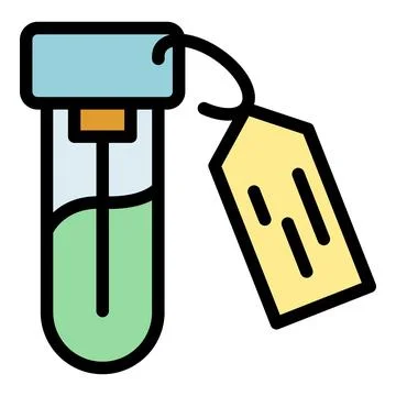 Test tube tag icon vector flat Ilustración de archivo